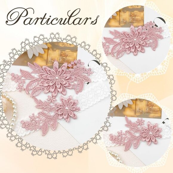 🆕Women Pink Garters Bride Wedding Garter Thigh Wedding Garter Set for Brid - Picture 5 of 6